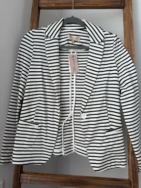 Philosophy Black & White Striped Women's Blazer